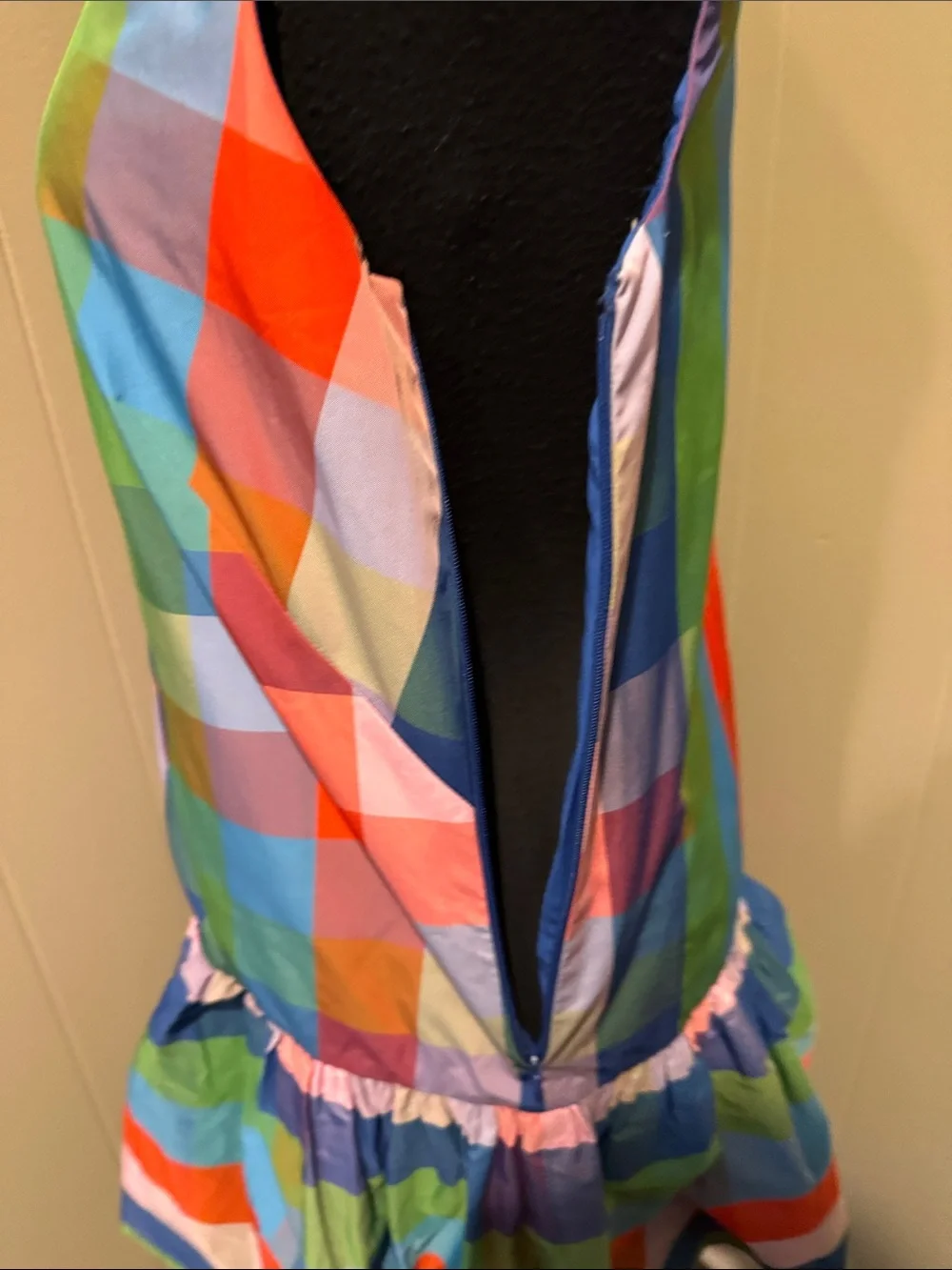 kate spade Women’s Medium Multicolor Check Drop-Waist Midi Dress